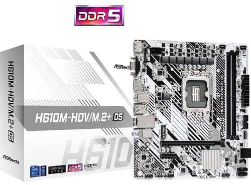 ASROCK Carte Mère H610M-HDV/M.2+ DDR5 (Intel LGA 1700) Micro ATX