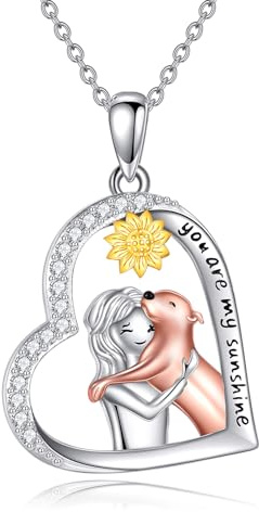 YAFEINI Libelle/Katzen/Faultier/Meerschweinchen Kette Sterling Silber Süßes Herz Tier Anhänger Halskette Tier Schmuck Geschenke für Damen Teenager Mädchen