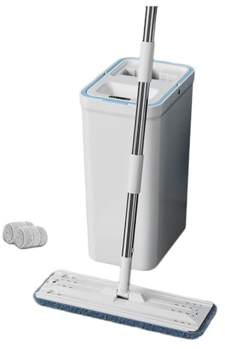 BZJPRFC Trapeador Y Cubo con Juego De Escurridor, Cubo De Plástico For Fregona For Uso Húmedo Y Seco, Mango Cómodo Y Duradero, Apto For Uso En Interiores Y Exteriores.