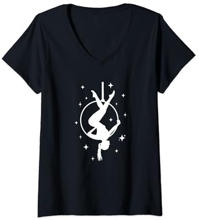 Aerial Hoop Fly Between The Stars, Aerial Yoga Gifts T-Shirt mit V-Ausschnitt