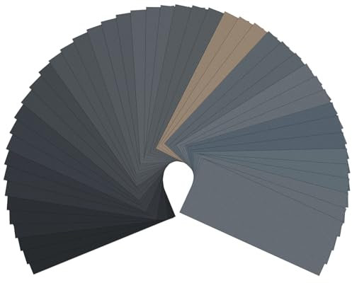 AiQInu 45 Pezzi Carta Vetrata, 23x9cm Carta Abrasiva per Carrozzeria, Carta Vetrata Fine Grana 80-3000, Carta Vetro per Ferro, Metallo, Vetro, Giada, Automobile