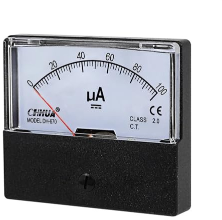 DH-670 uA Microamperometro analogico Pannello Amperometro Misuratore di corrente Tester di corrente DC50uA 100uA 200uA 300uA 500uA 1000uA (Color : 150uA, Size : 60X70mm)