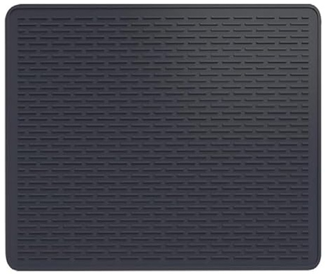 Alfombrilla antideslizante de silicona grande, 70 x 50 cm, resistente al calor y antideslizante, inserto protector para fregadero de cocina y encimera de baño (negro)