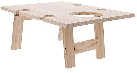 Supvox Klappbarer Weintisch loungetische Portable Table Weinablage klaptisch Camping Tisch Angeln tragbare Tisch faltbar Schreibtisch Ablagetisch quadratischen Tisch Klapptisch hölzern