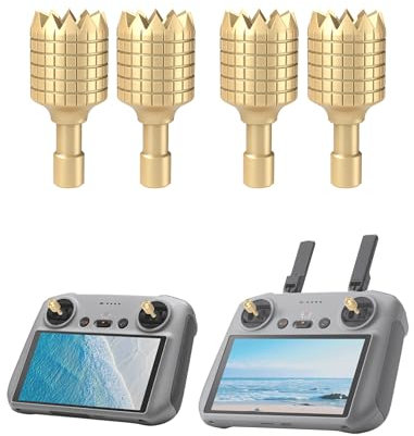 LKTOP 2 pares de palos de mando a distancia Mini 3/Mini 3 Pro/Mini 4 Pro/Air 3/Air 2S/Mavic 3/Mavic 3 Pro/Mavic 3 Classic para DJI RC/RC2 Joystick Rocker Accesorios de repuesto (dorado)