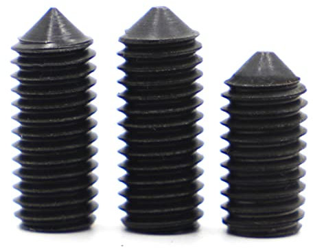 RKODRSMG 10 Stück M2,5 M3 M4 M5 M6 M8 M10 Schwarz Grad 12,9 Stahl Sechskant Innensechskant Kegelspitze Madenschraube Konische Endschraube DIN914(25mm,M5 10pcs)