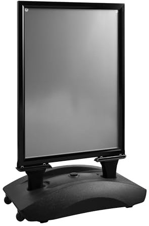 SPRINTIS Kundenstopper A1 wasserfest, schwarz, doppelseitiger Plakataufsteller mit Wassertank, windfester Gehwegaufsteller Outdoor, für Plakate 59,4 x 84,1 cm