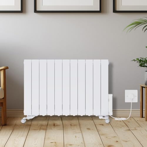 Warmehaus 2000W Electric Oil Filled Radiator Wall/Freestanding White