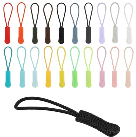 120 Stück Reißverschluss-Anhänger in 20 Farben - Rutschfest Zipper Pulls | Zieher Bunt für Rucksack, Bekleidung, Sportswear und Mehr