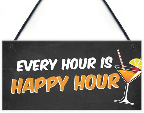 Signs Plaques Quirky Home Bar Sign EVERY HOUR IS HAPPY HOUR Garden Shed Pub House Decor