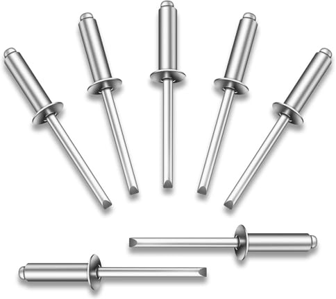 Wavanta 25 Stück Blindnieten 6,4 x 12 mm, 304 Edelstahl Popnieten mit offenem Ende, Stahlnieten, Stahl-Blindnieten