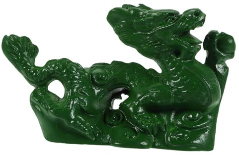 Holibanna Chinesische Drachenstatue Geschnitzt Hölzern Drachenfigur Skulptur Tierdekor Dekoration Vintage Stil Für Zuhause Büro Schreibtisch Zimmer Ornament