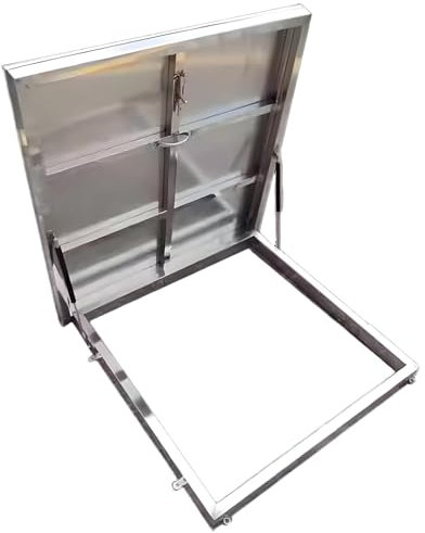 Botola da Tetto in Acciaio Inox, Lucernario da Tetto, Coperchio di Botola, Finestra per Cantina, Copertura per Emergenza(25.6 * 25.6in/65 * 65cm)