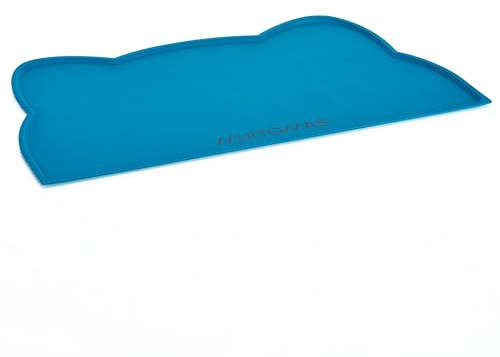 Muitomas, Tappetino Sottociotola per Cane e Gatto AntiScivolo, Facile da Pulire, 43,5 x 25,5 x 0,3 cm, Colore Blu Ottanio