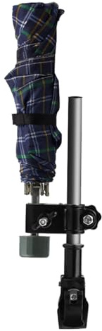 Soporte para sombrilla para silla de ruedas – Accesorio para paraguas para cochecito y scooter, soporte giratorio para parasoles | Conector de marco plegable para bicicleta de ayuda de movilidad