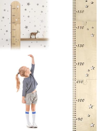 Måttstång barn trä baby mätstav höjd diagram storleksmätare barn vägghängning-tillväxtbord mätlist mätplattor för baby & småbarn dopgåva för flickor pojkar 200 cm