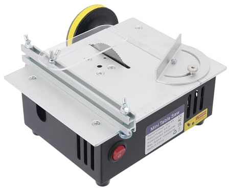 Bordscirkelsåg Mini 96 W med AC i DC nätadapter 0,1–15 mm sågklinga justerbar med slipskiva slippapper 0–100 mm justerbar hållare bordscirkelsågar bordssåg för träbearbetning