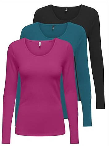 Only Onllive Love Life L/S Oneck Top Noos Jrs Camiseta Mujer
