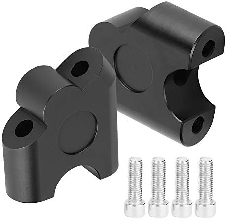 Motorcycle Handle Bar Riser, 22mm Universal CNC Aluminum Alloy Handlebar Clamp Back Move Mount Adapter Bar Mount Handle Clamp Rise Block for Motorcycles (Black)