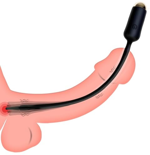 Harnröhren Vibrator Harnröhrenvibrator Männer 10 Vibrationmodi Penis Plug | Dilator Harnröhre Vibration 25 cm Länge ⌀0.6cm Silikon Sex Spielzeug USB Vibrierend für Prostata Stimulation (Heizung)