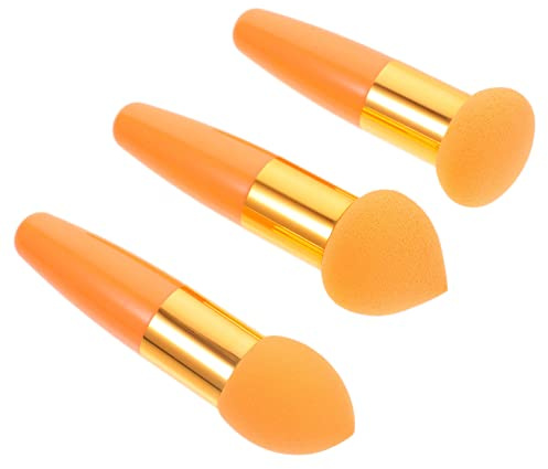 EPIGEIST 3pcs Makeup Sponge Brush Set, Portable Beauty Makeup Pens with Heart-shaped and Angled Design, Multifunctional Cosmetic Tools for Foundation Blending and Powder Application