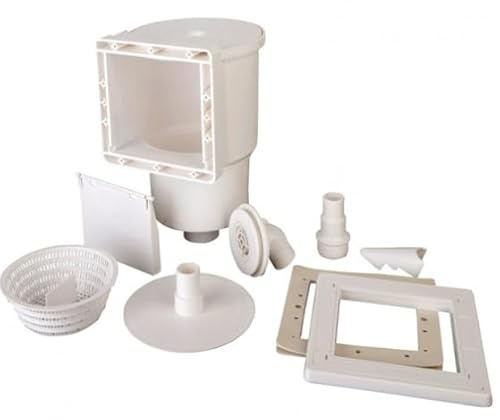 Genérico Gre AR100 - Skimmer para Limpieza y Depuración de Piscina Estándar + Válvula de Impulsión, Sistema de Filtración para Piscinas, Color Blanco, 27 x 22 x 35 cm
