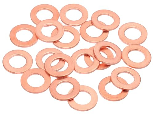QUARKZMAN 20 Piezas Arandelas Planas Cobre Mejorada M10 10x18x1,5mm Métrica | Arandela Sellado, Para Tornillos Tuercas Reparación Electrónica