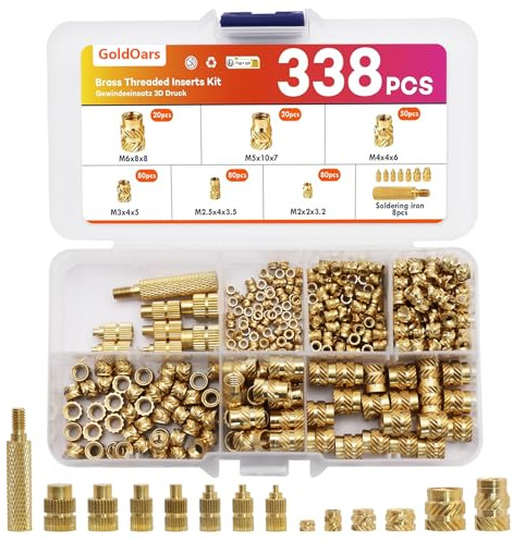 GoldOars Insertos Roscados 338 Piezas Insertos de Tuercas Moleteada