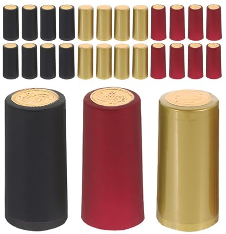 OSALADI Capsules de Vin PVC Rouge Thermorétractables Bouteilles 180 Pièces, Étanchéité Esthétique Améliorée et Usage Domestique et Occasions Spéciales