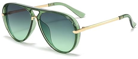 Lunettes de soleil tendance 2026 rétro à large monture avec protection UV pour homme et femme, lunettes de pilote fluorescentes tendance