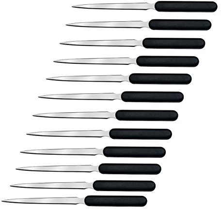 Westcott Brieföffner mit Kunststoffgriff 12 Stück | Vorteilspack Premium Brieföffner mit Klinge aus rostfreiem Edelstahl | ergonomischer Griff in Schwarz | öffnet Briefe leicht & sauber | E-29692 00