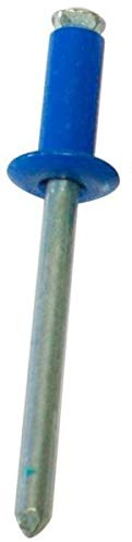 50 RIVETTI A STRAPPO IN ALLUMINIO AZZURRO PER TARGHE AUTO Ø 4,8 x 12 mm