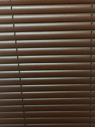 Funky Gadgets PVC Custom Made to Measure Blinds Window Venetian Blinds Easy Fit Curtains Trimmable Window blinds Child Safe Home Office 25mm Slats (Walnut Wood Grain Effect - W165cm x L150cm)