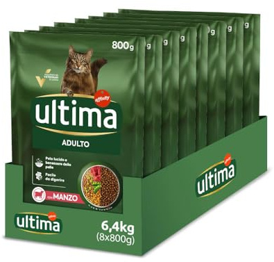 Ultima Adult Salmón, Comida seca para gatos, Pack de 8 x 750g, Total 6kg