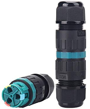 Wetterfest IP68 Schraubfreier wasserdichter Kabelstecker mit Schnellinstallation 2er-Pack