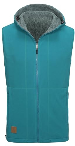 Little Donkey Andy Men's Reversible Fleece Vest Lightweight Warm Sleeveless Jacket with Hood for Hiking Walking Travel Mallard Green 2XL