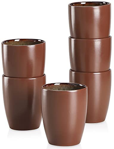 vancasso BUBBLE 6-teiliges Steinzeug-Becherset, Henkellose Becher (380ml pro Stück) – Kaffeebecher, Teebecher für Frühstück & Café, Spülmaschinen- & Mikrowellenfest