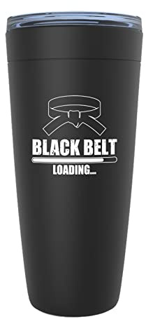 Martial Arts Black Edition Viking Tumbler 20oz - Blck Belt Loading - Self Defense Taekwondo Fans Jiu Jitsu Trainer Sport Instructor Optimistic Boxing Sportbella Kick Fighting