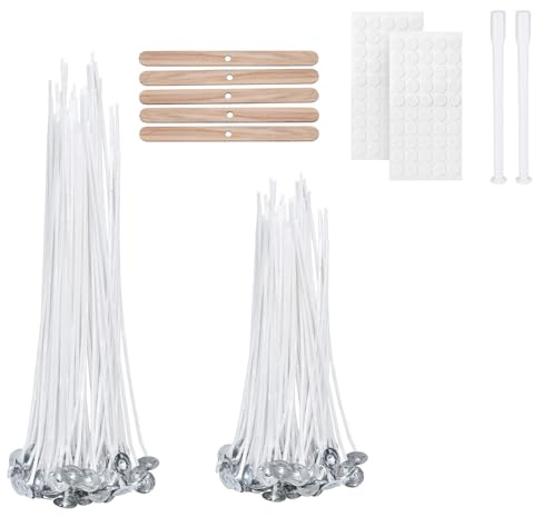 VABNEER Kerzendocht 100 Stücke Cotton Candle Wick für die Kerzenherstellung Candle DIY (10cm und 15cm)