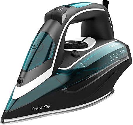 Cecotec Plancha Ropa de Vapor Anodizada Fast&Furious 6050 X-Treme. 3100 W, Bomba de Agua Automática Integrada, Apagado Automático, Vapor Continuo 75 g/min, Sensor Táctil de Control del Vapor, Negro