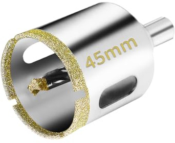 Meccion Diamond Hole Saw with Pilot Center Drill Bit 45mm Diamond Core Hole Cutter for Tile, Porcelain, Glass, Marble, Ceramic