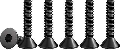 Drenky 50 Stück Senkkopfschrauben Schwarz Edelstahl V2A VA A2 Senkkopf Schrauben M3 X 20mm DIN 7991 / ISO 10642 Gewindeschrauben Rostfrei Steckdosen Schrauben Metrisches Regelgewinde