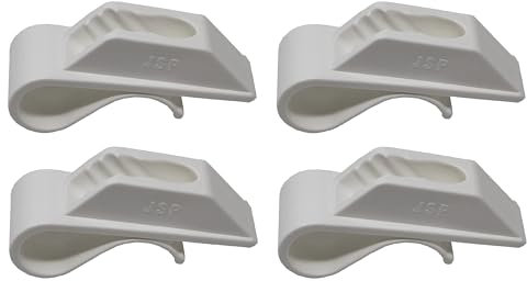 Kotflügelaufhänger aus Kunststoff, für 2,5 cm runde Bootsschienen, schnell verstellbare Stoßstangen, Weiß, 4 Stück