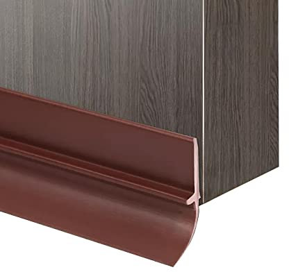 Striscia di tenuta in silicone, Guarnizione inferiore della porta, Fondo porta insonorizzata, Ferma spifferi, Guarnizioni ferma spifferi sotto la porta, Striscia sigillante autoadesiva, marrone 90 cm