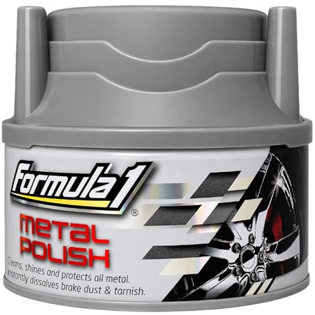 Formula 1 Metal Polish, Wheel Cleaner to Restore Shine to Rims, Grills, Exhaust, and More, Polish for Chrome, Aluminum, and Stainless Steel Surfaces, Car Cleaner for Detailing, 10 Oz