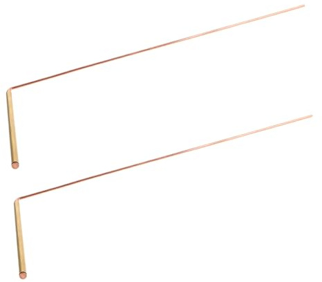 Sosoport Lot de 2 Baguettes de Sourcier en Laiton Bicolore pour Recherche d'eau et Trésors, Outil de Détection Portable 2 Pièces en Cuivre, Utilisation Extérieure Jardin et Chasse aux Objets Enfouis