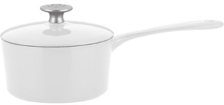 Mario Batali 826836 - Cazo de hierro fundido esmaltado, 2 cuartos de galón, color blanco