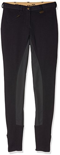 HKM Unisex Kinder Reithose -Basic Belmtex Grip- 3/4 Besatz-damen Hose, Dunkelblau/Dunkelblau, 152 EU