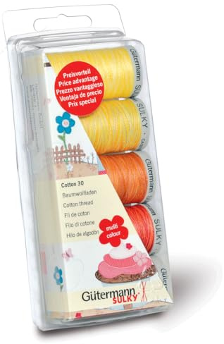 Gutermann Embroidery 30 - Lote de carretes de Hilo para máquina de Coser (100% algodón)