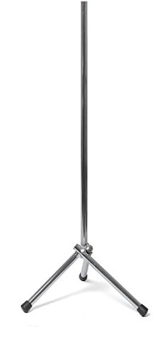 LUCCESI Schneiderpuppe-Zubehör Standfuss Metall-/Chrom-Dreibein | Halsabschluss (Chrom-Kappe) | Ø Chromstange 2,50 cm/Gesamthöhe 100 cm | Ersatzteil Schaufensterpuppe